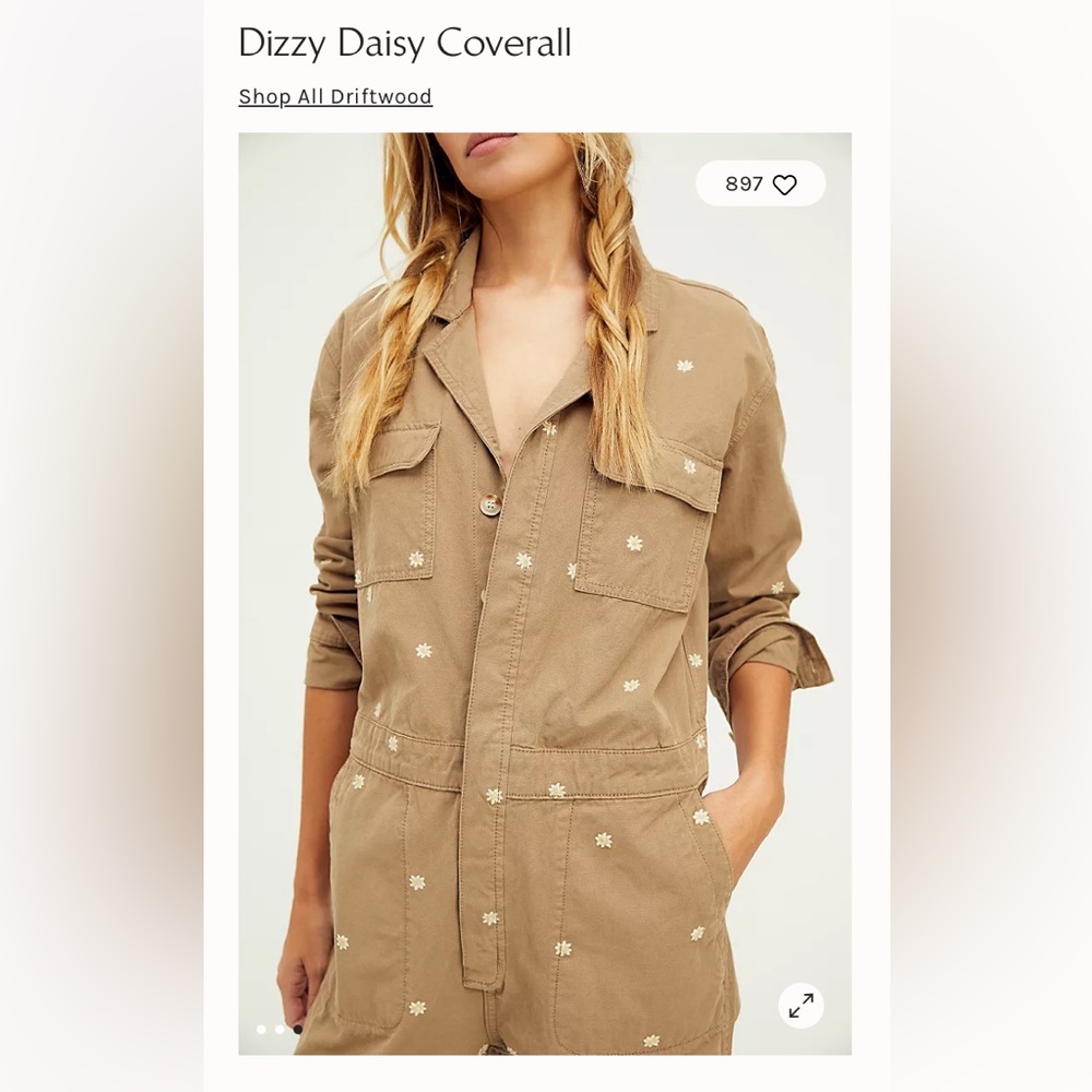 Free People Dizzy Daisy Coverall in Brown